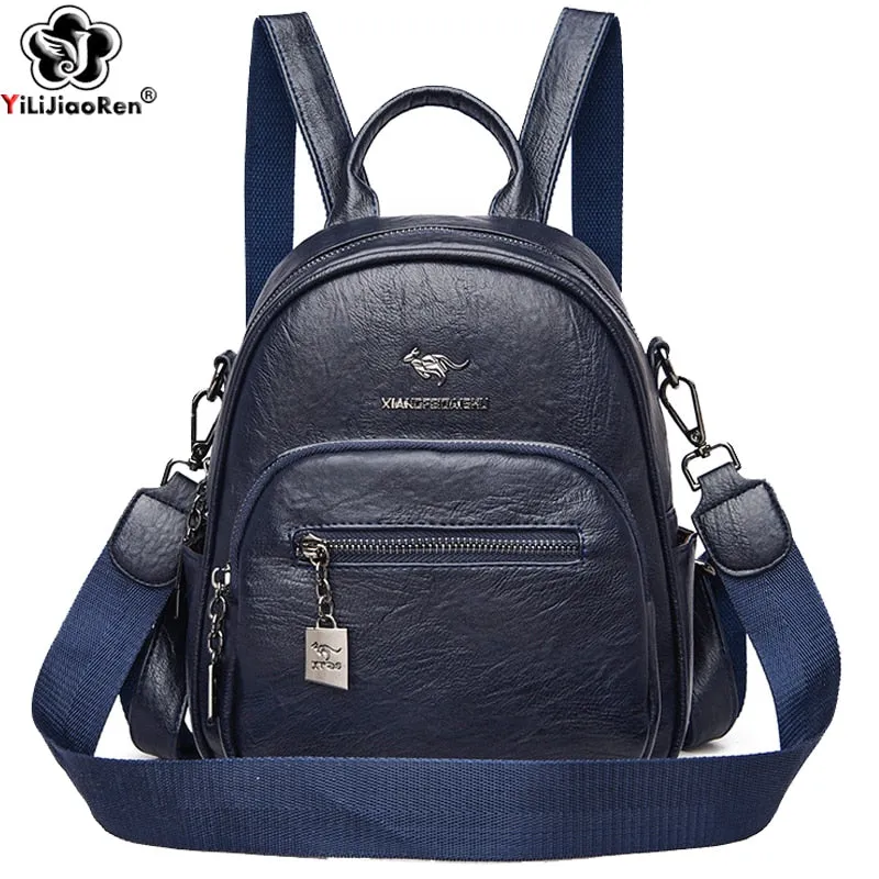 Multifunction Small Backpacks For Girls Soft Leather Shoulder Fashion Brand