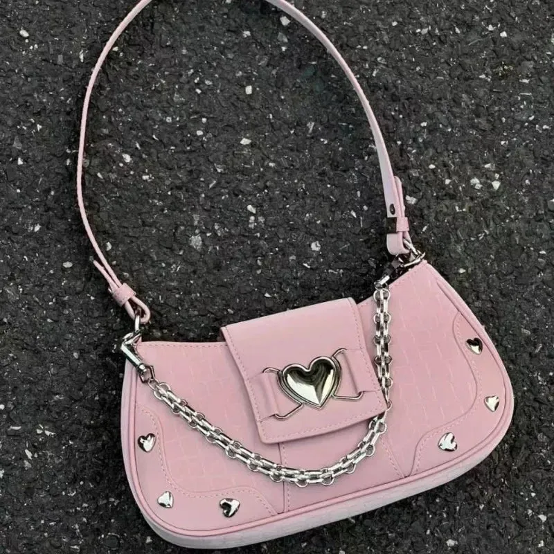 New Fashion Shoulder Bag PU Bags for Women Cool Pink Crossbody