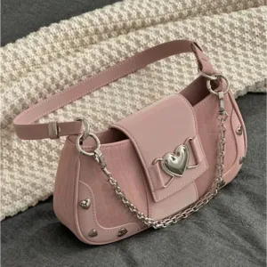 New Fashion Shoulder Bag PU Bags for Women Cool Pink Crossbody