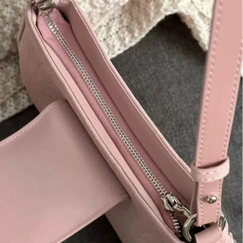 New Fashion Shoulder Bag PU Bags for Women Cool Pink Crossbody