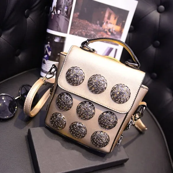 New Fashion Women Synthetic Leather Hollow Out Button Decorated Handbag/Shoulder Bag/Messenger Bag