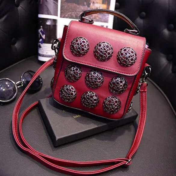 New Fashion Women Synthetic Leather Hollow Out Button Decorated Handbag/Shoulder Bag/Messenger Bag