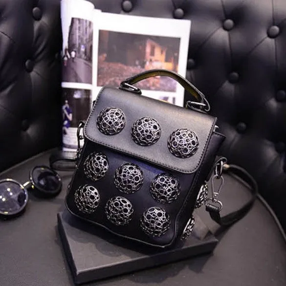 New Fashion Women Synthetic Leather Hollow Out Button Decorated Handbag/Shoulder Bag/Messenger Bag