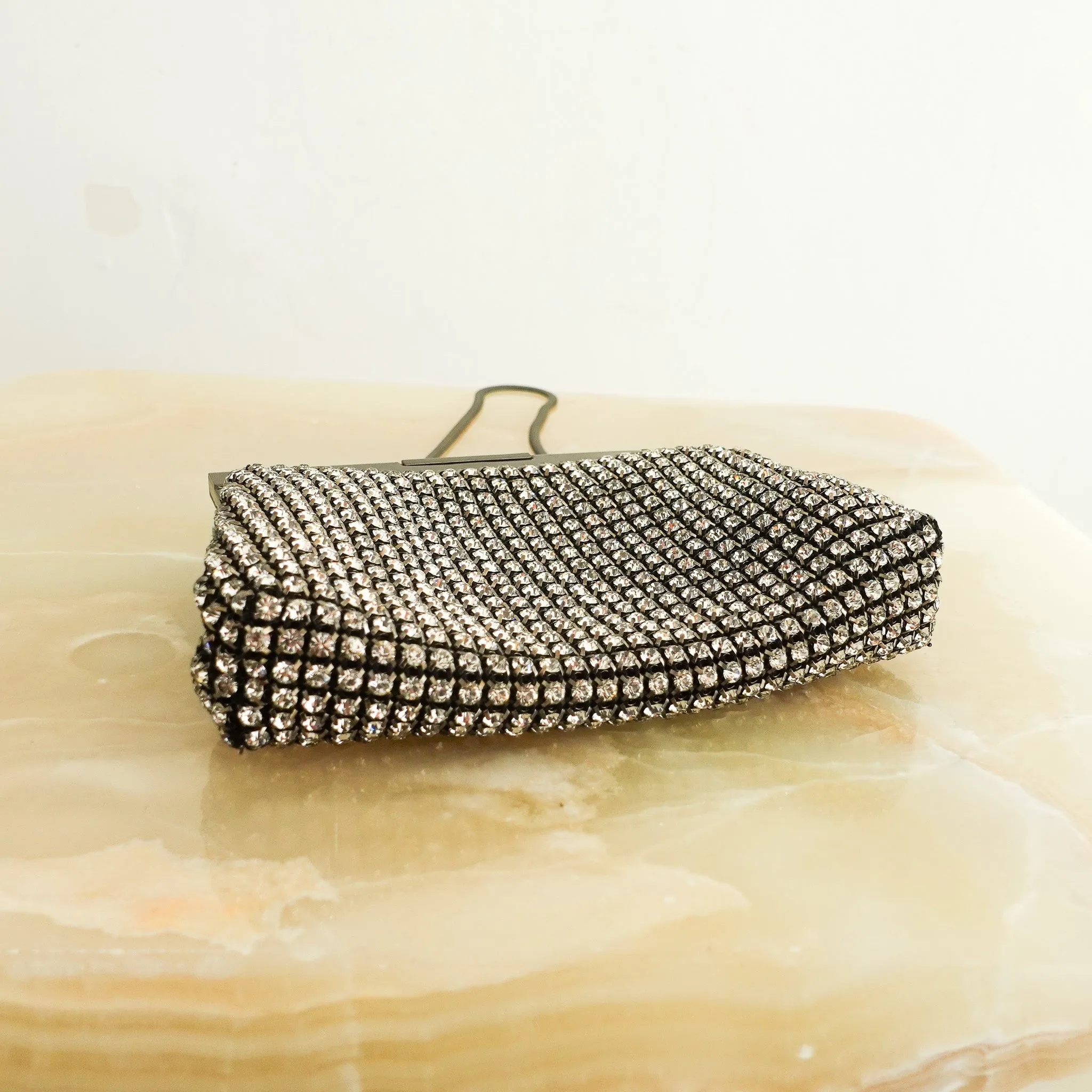 NEW Rhinestone black metal bag