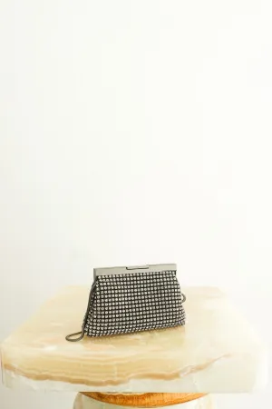 NEW Rhinestone black metal bag