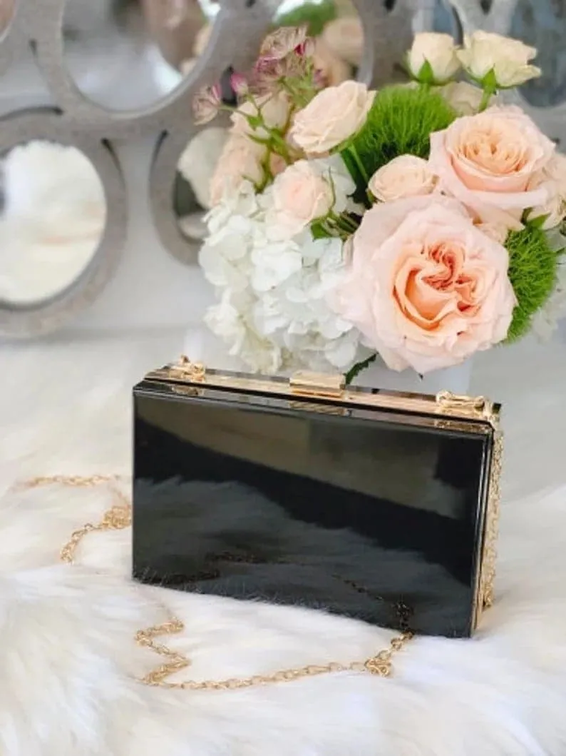 Personalized Acrylic Clutch Purse (4 Different Chains Included)
