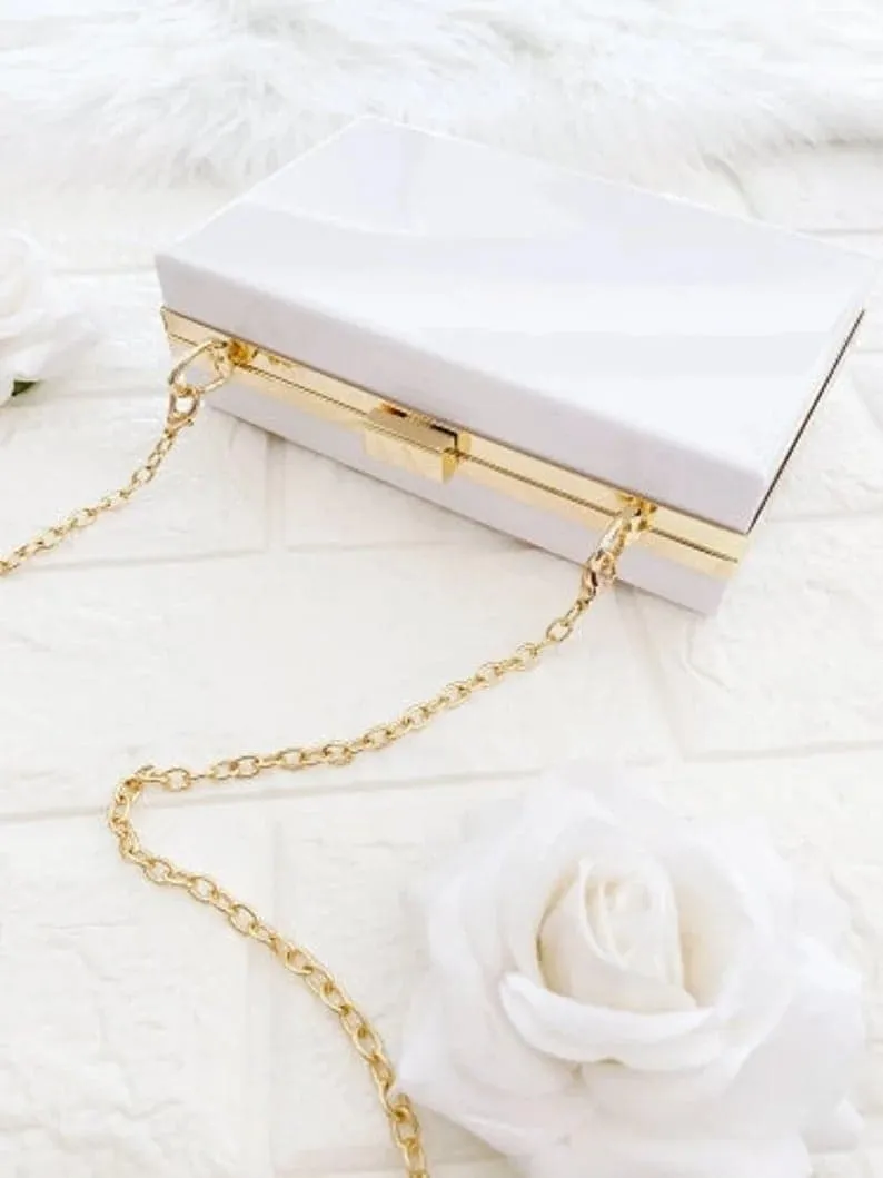 Personalized Acrylic Clutch Purse (4 Different Chains Included)