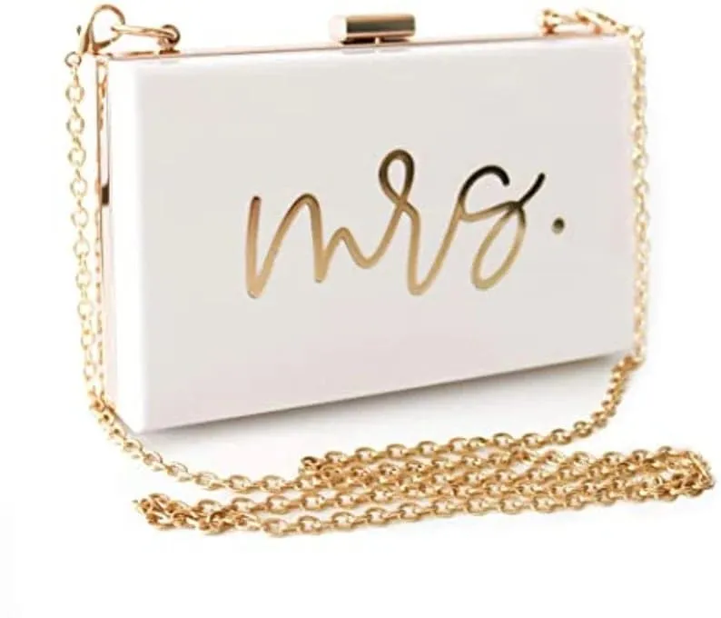 Personalized Acrylic Clutch Purse (4 Different Chains Included)