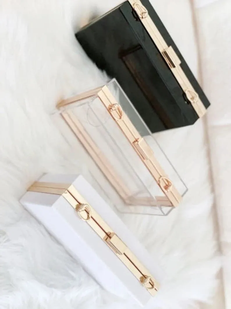 Personalized Acrylic Clutch Purse (4 Different Chains Included)