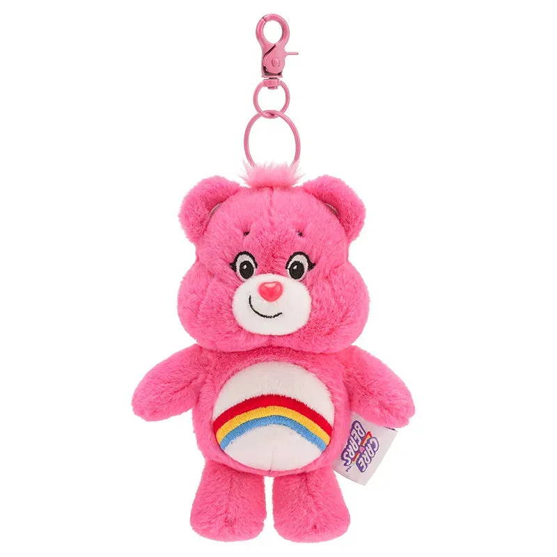 Plush Care Bears Rainbow Keychain Backpack School Bag Pendants Anime Toy Bear Keyring Bag Pendant with Sound Kawaii Sanrio Dolls Great Gifts