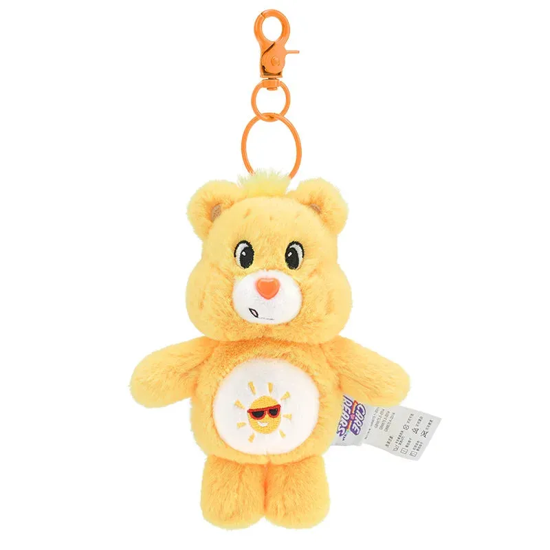 Plush Care Bears Rainbow Keychain Backpack School Bag Pendants Anime Toy Bear Keyring Bag Pendant with Sound Kawaii Sanrio Dolls Great Gifts