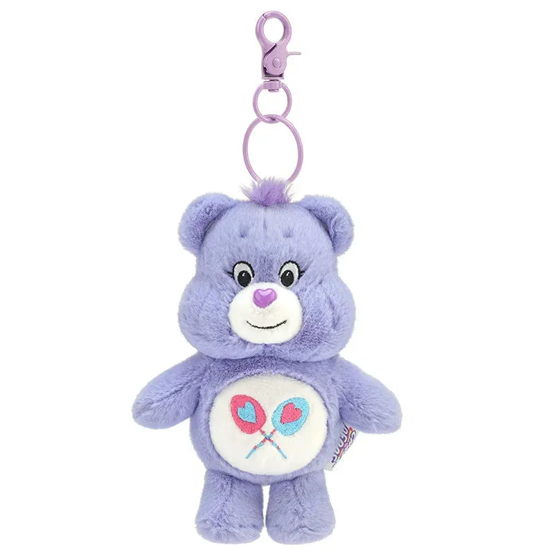 Plush Care Bears Rainbow Keychain Backpack School Bag Pendants Anime Toy Bear Keyring Bag Pendant with Sound Kawaii Sanrio Dolls Great Gifts