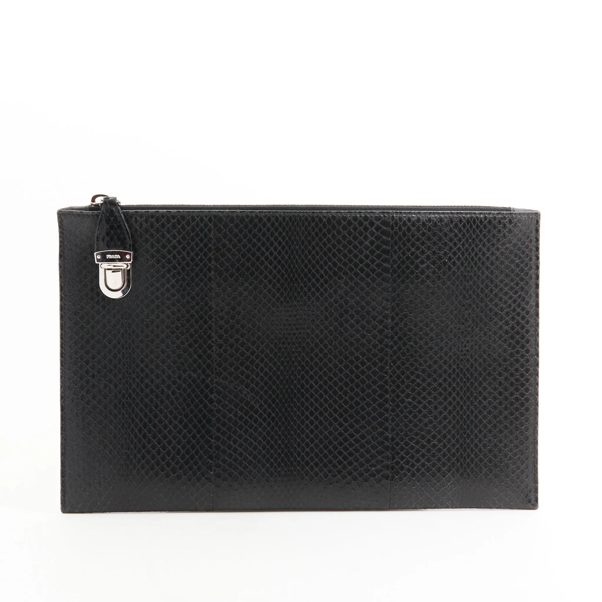 Prada Leather Clutch in Black SHW