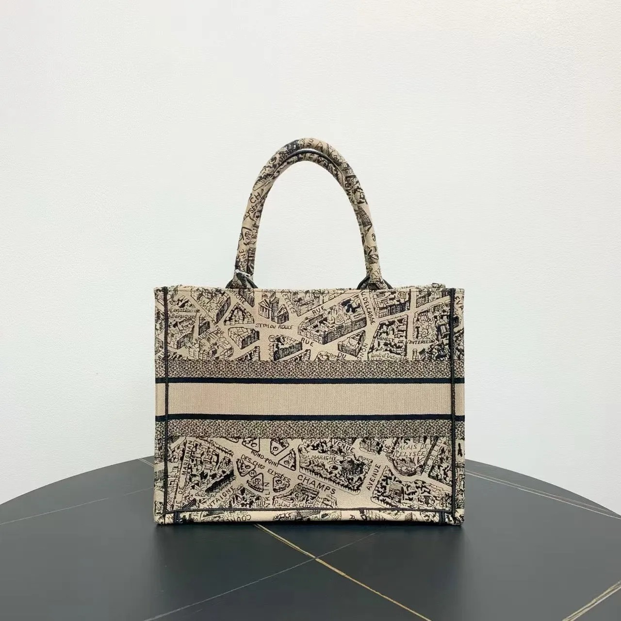 Preloved Dior Book Tote Bag Beige Canvas Tote