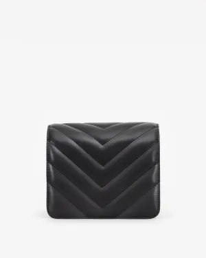 Quilted Chevron Face in Black