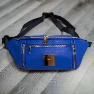 Royal Blue Leather Cross Body/Waist Bag