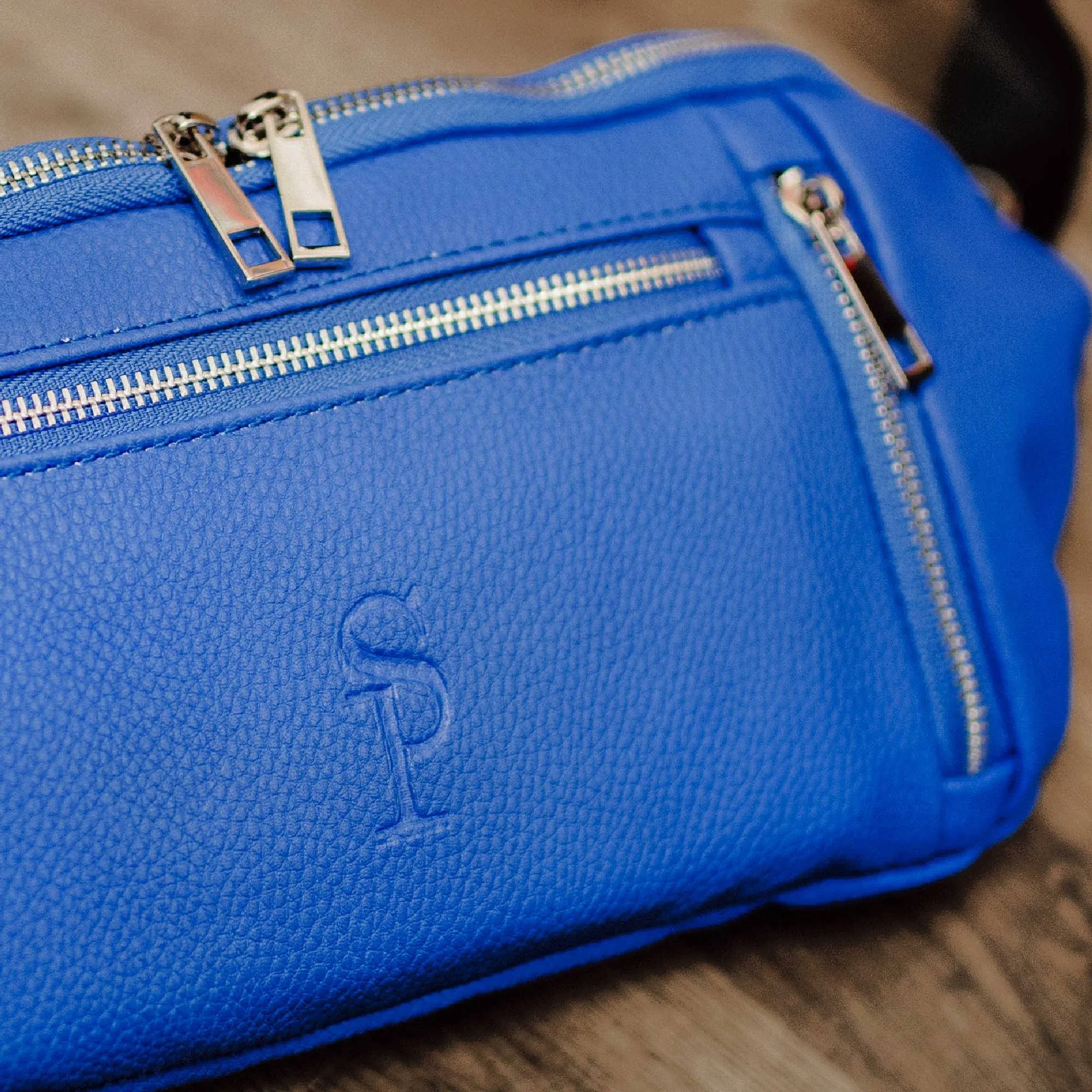 Royal Blue Leather Cross Body/Waist Bag