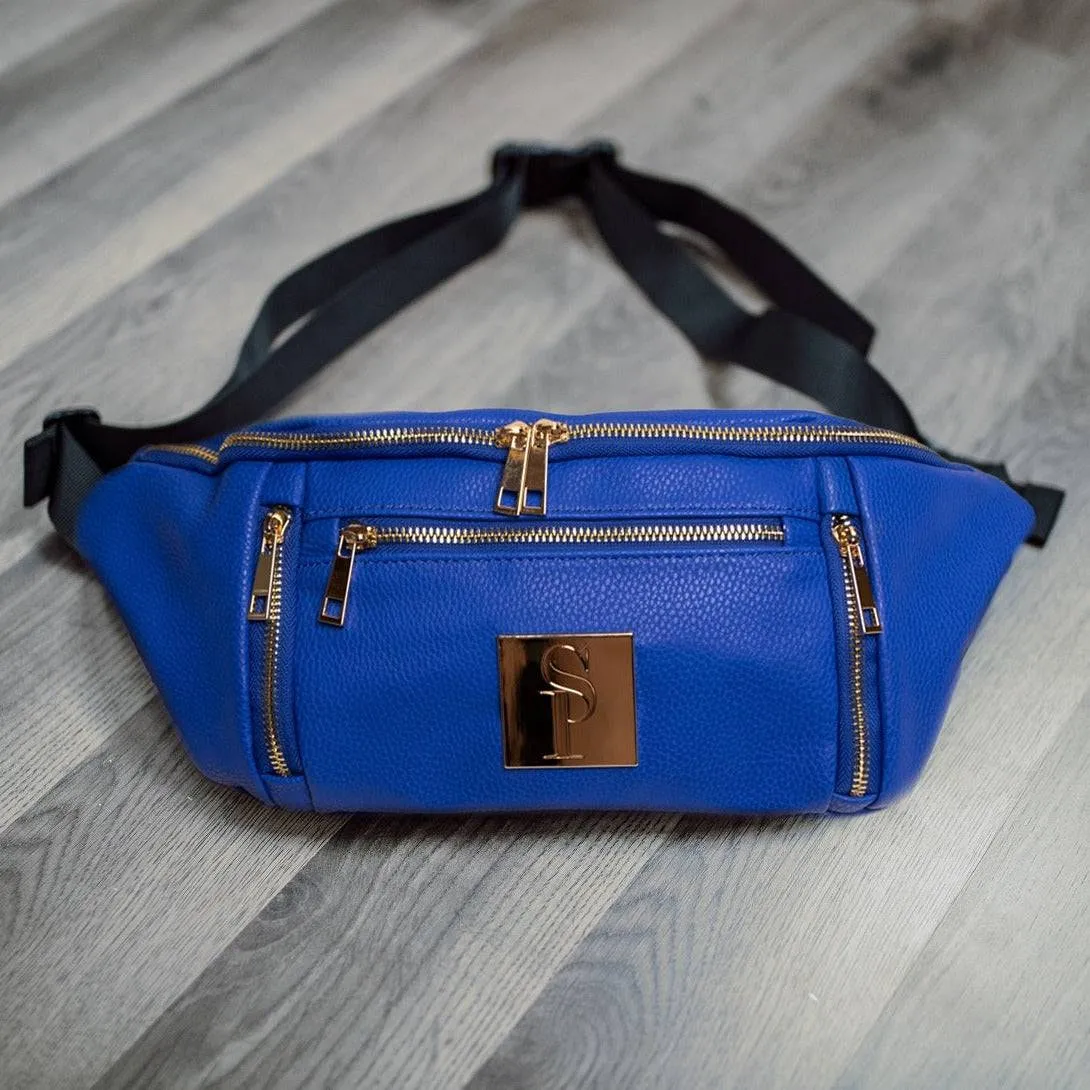 Royal Blue Leather Cross Body/Waist Bag