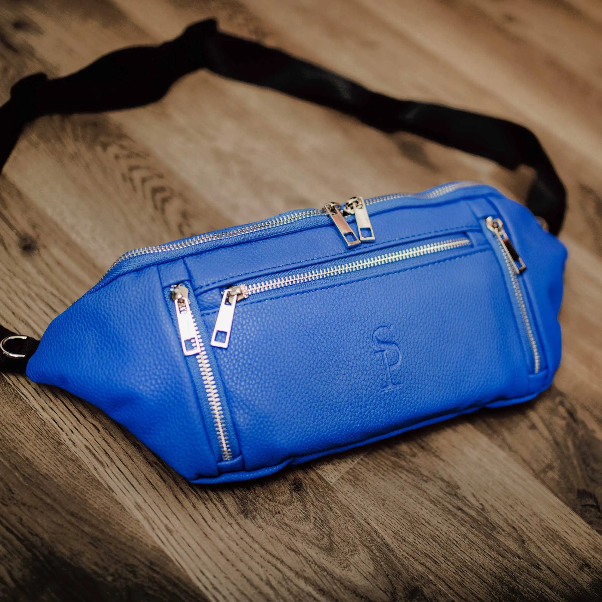 Royal Blue Leather Cross Body/Waist Bag
