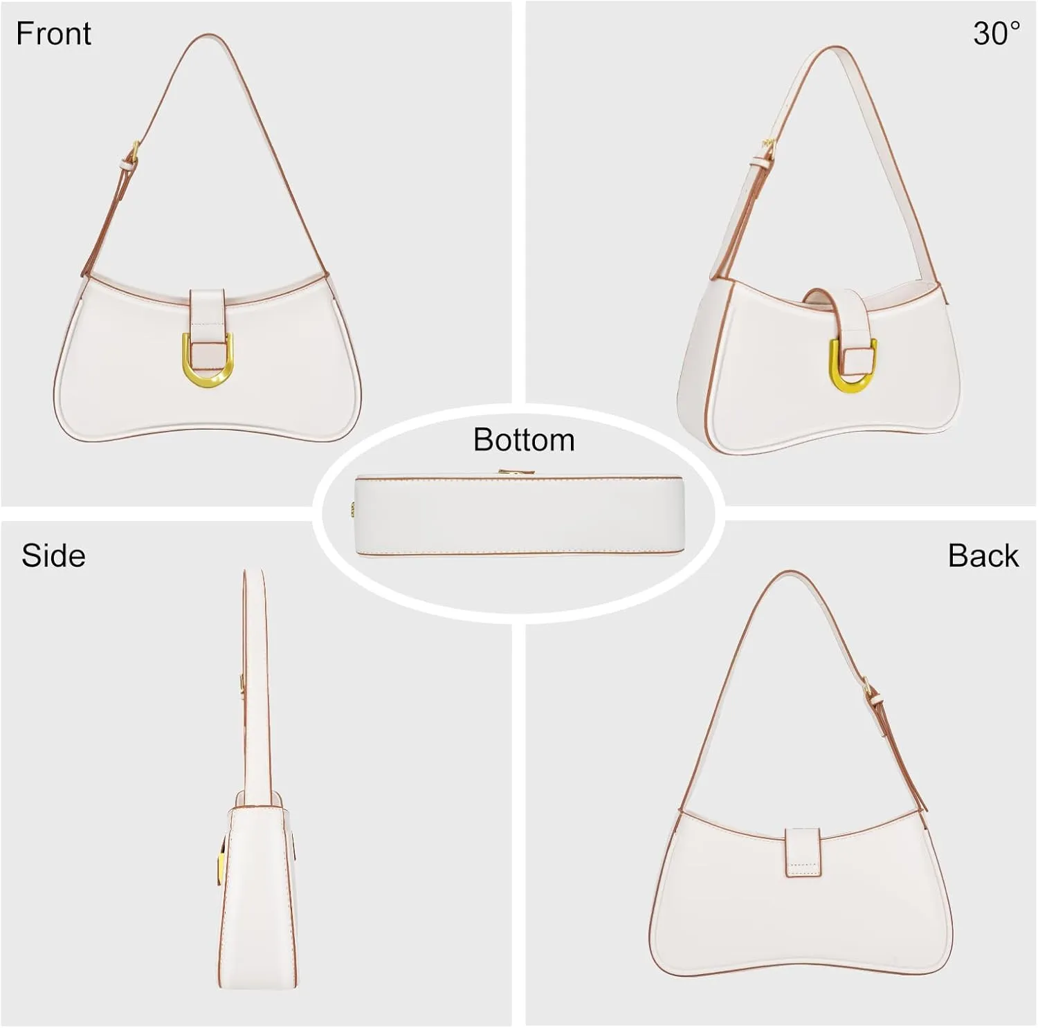 Shoulder Bag for Women Y2K Trendy Underarm Purse Vegan Leather Clutch Hobo Handbags