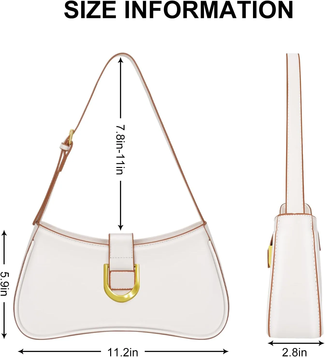 Shoulder Bag for Women Y2K Trendy Underarm Purse Vegan Leather Clutch Hobo Handbags