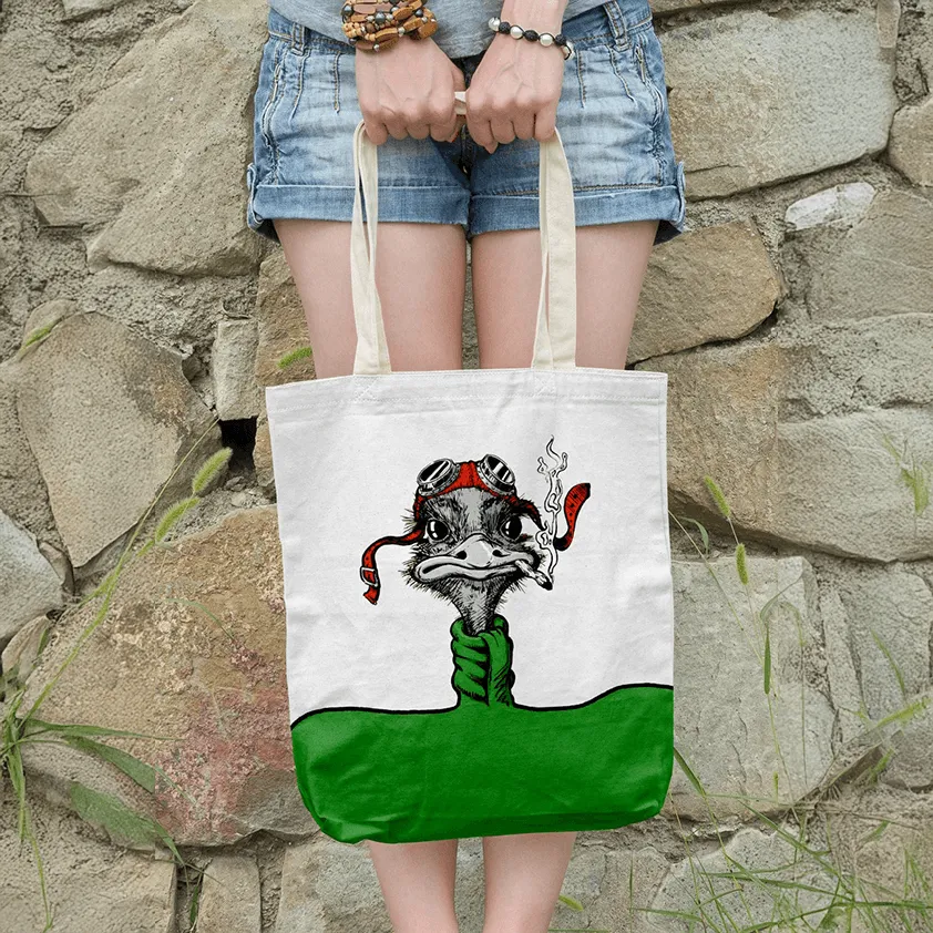 Smoking Ostrich Tote Bags