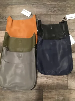 SOFT FAUX LEATHER CLASSIC MESSENGER-NO STRAP ATTACHED!!!! -   BLACK, GREY, ARMY, NAVY, CAMEL