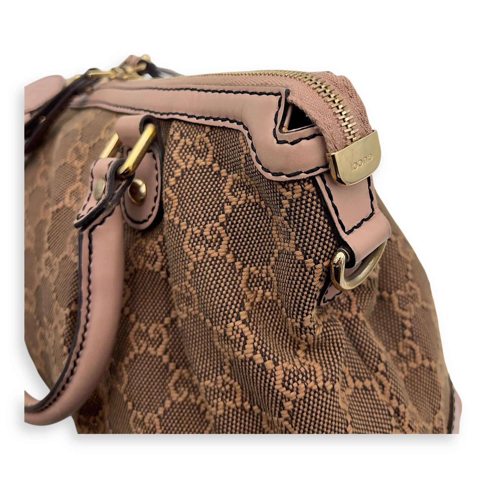 Sukey Crossbody Bag Medium Pink in Canvas, Gold hardware