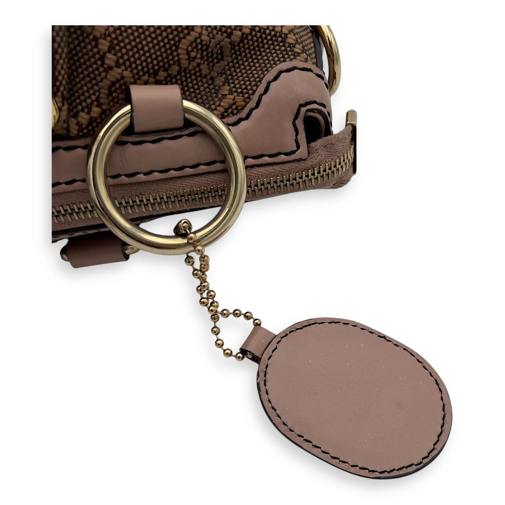 Sukey Crossbody Bag Medium Pink in Canvas, Gold hardware
