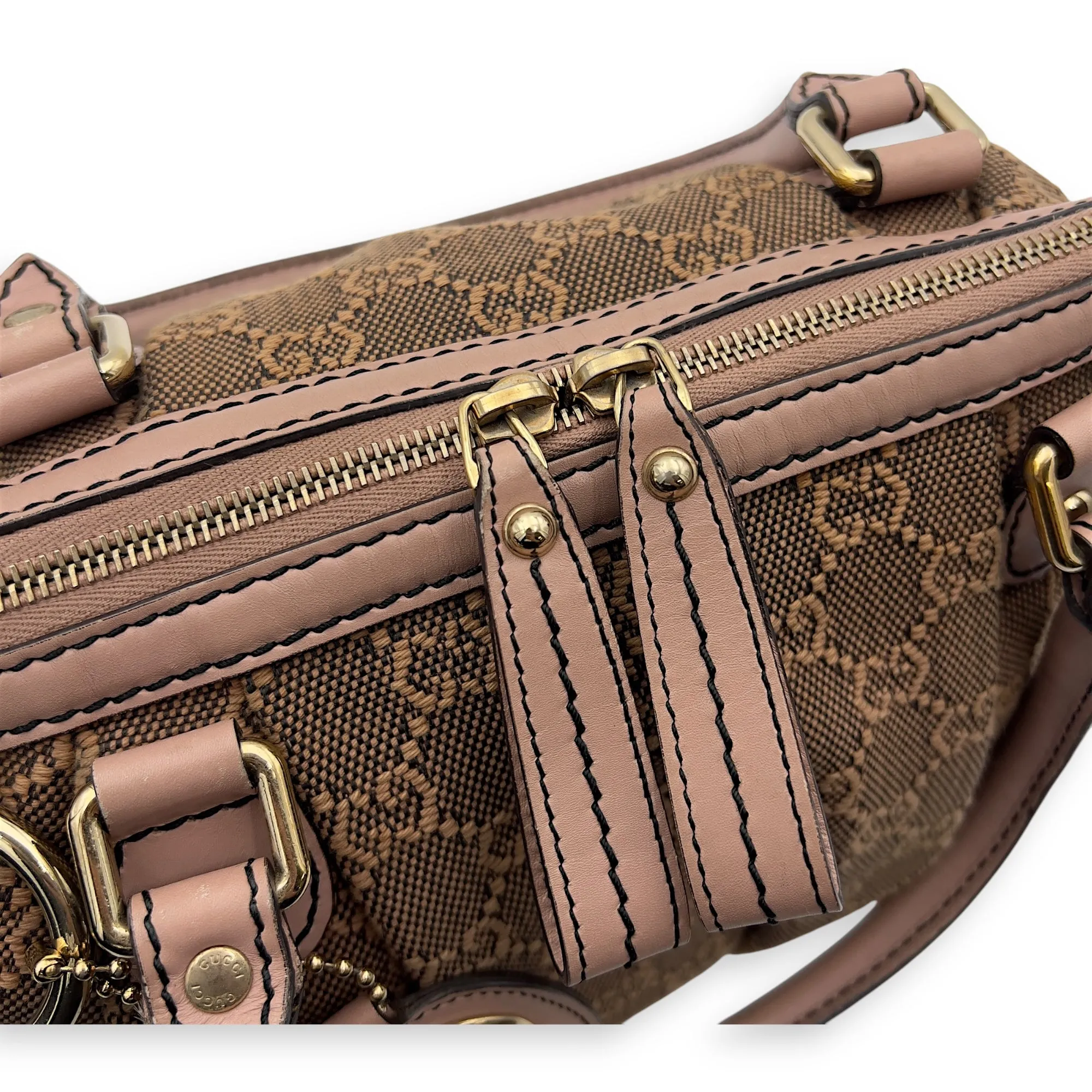 Sukey Crossbody Bag Medium Pink in Canvas, Gold hardware