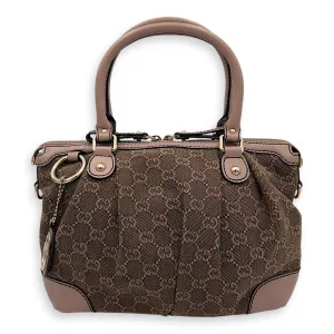 Sukey Crossbody Bag Medium Pink in Canvas, Gold hardware