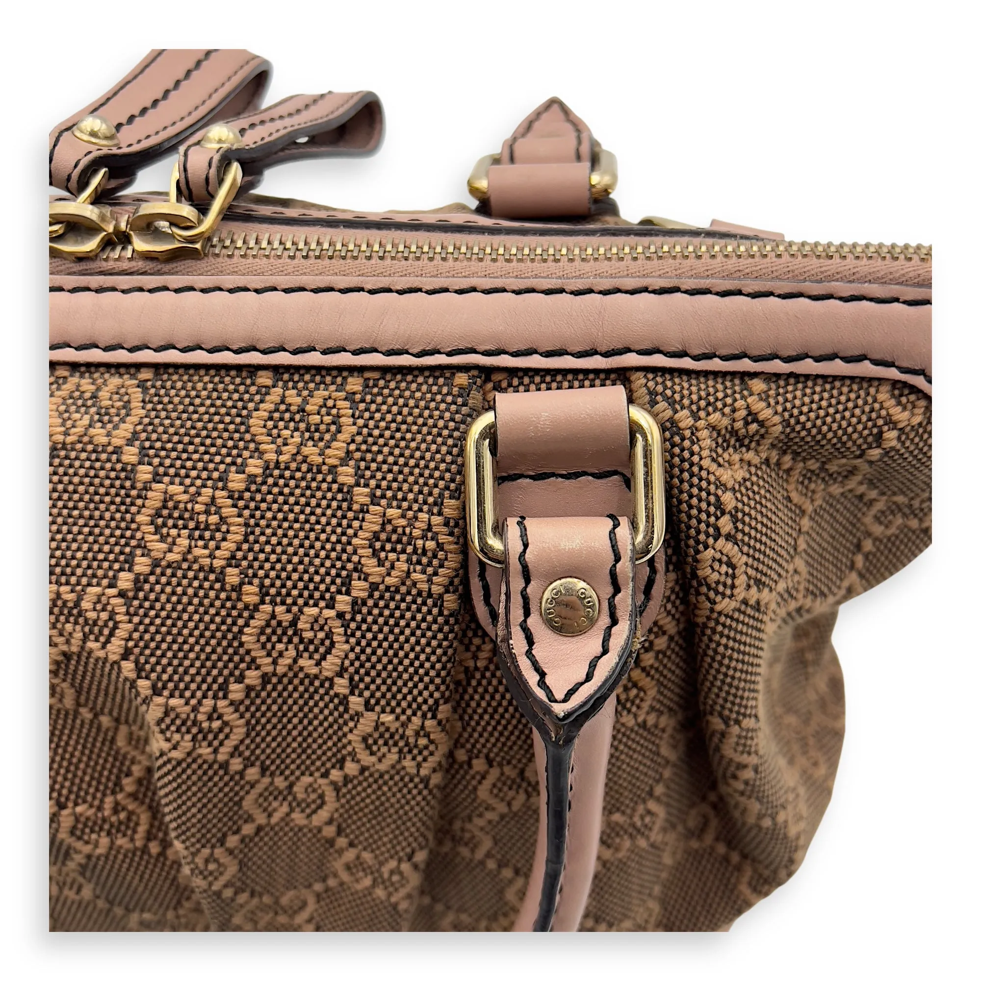 Sukey Crossbody Bag Medium Pink in Canvas, Gold hardware