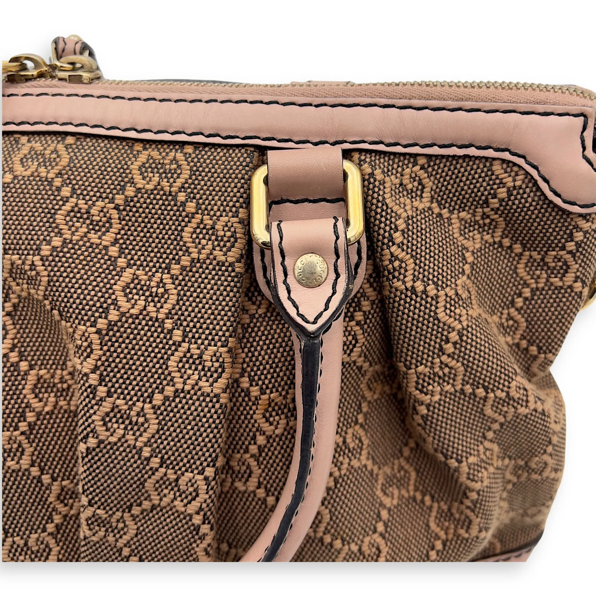 Sukey Crossbody Bag Medium Pink in Canvas, Gold hardware