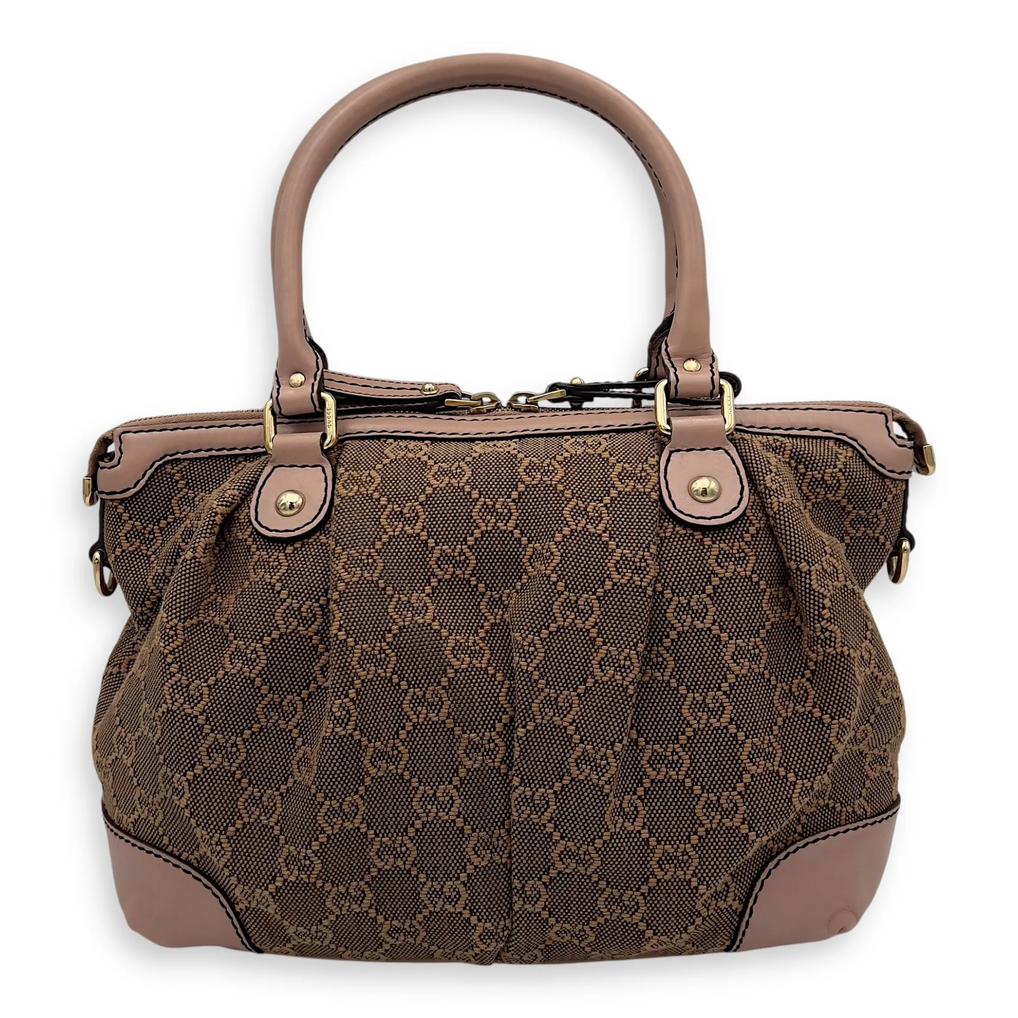 Sukey Crossbody Bag Medium Pink in Canvas, Gold hardware