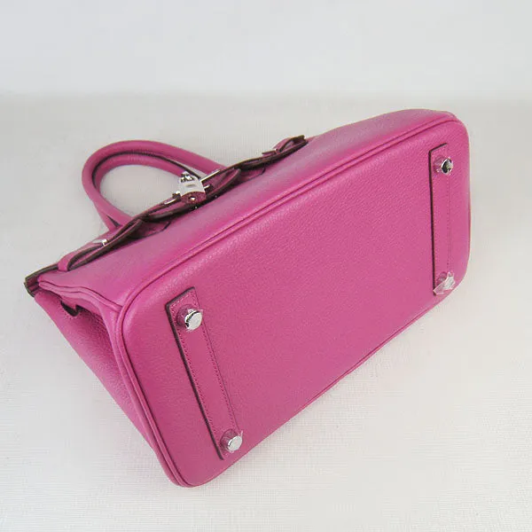 Trendy Inspired Hermes Birkin 30cm Togo Leather Handbags Peach Silver