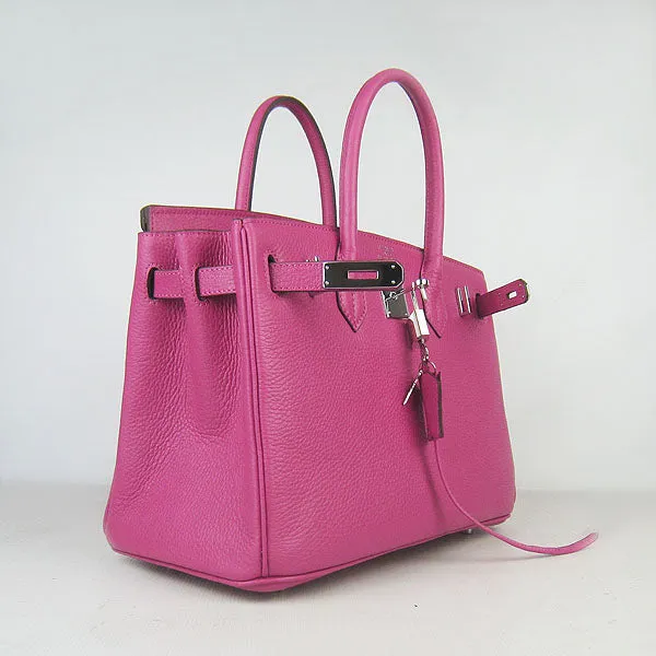 Trendy Inspired Hermes Birkin 30cm Togo Leather Handbags Peach Silver