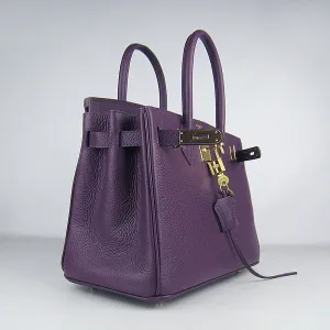 Trendy Inspired Hermes Birkin 30cm Togo Leather Handbags Purple Golden