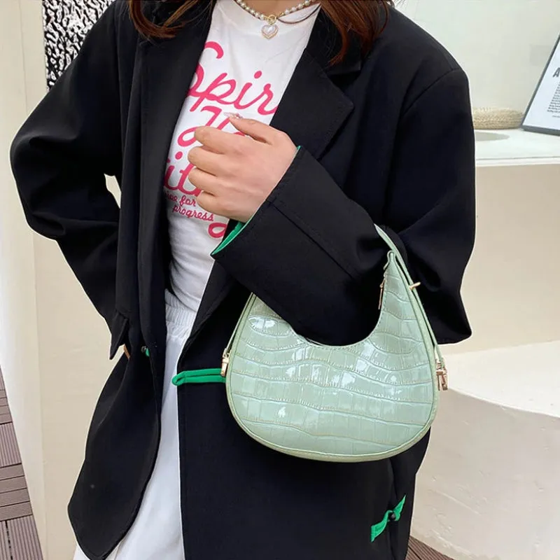 Trendy Metallic-like Finish Mini U-Shaped Handbags