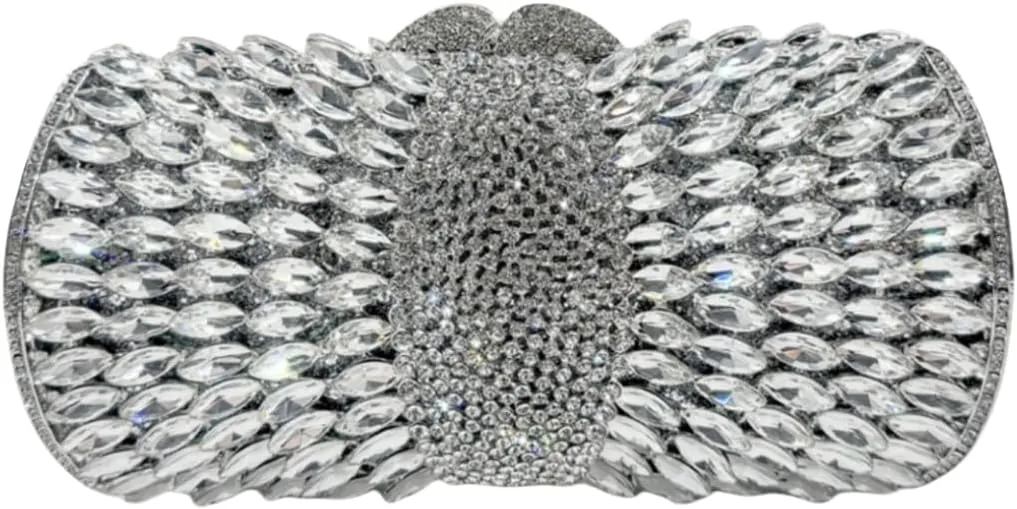 UMREN Luxury Crystal Clutch Rhinestones Evening Bag for Women Bling Purse Sparkly Diamond Handbag for Wedding Party Prom