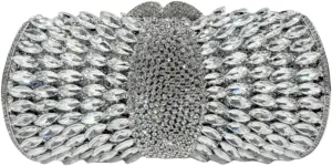 UMREN Luxury Crystal Clutch Rhinestones Evening Bag for Women Bling Purse Sparkly Diamond Handbag for Wedding Party Prom