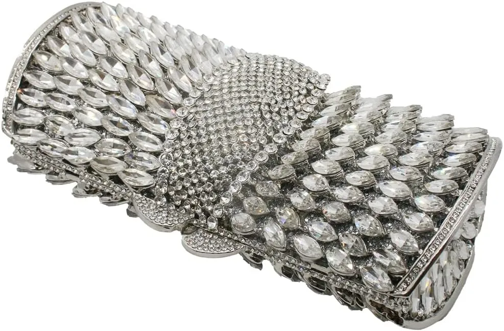 UMREN Luxury Crystal Clutch Rhinestones Evening Bag for Women Bling Purse Sparkly Diamond Handbag for Wedding Party Prom