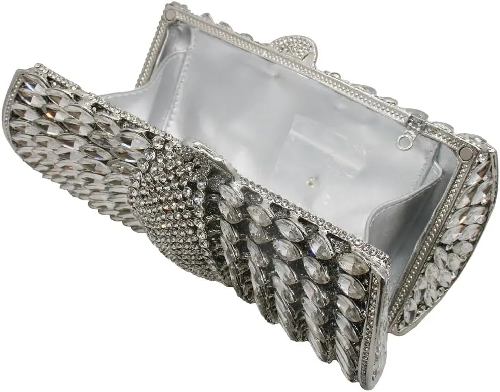 UMREN Luxury Crystal Clutch Rhinestones Evening Bag for Women Bling Purse Sparkly Diamond Handbag for Wedding Party Prom
