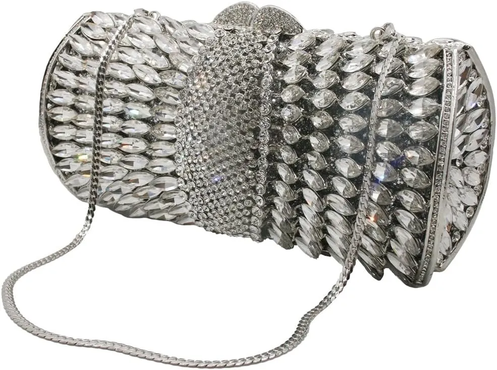 UMREN Luxury Crystal Clutch Rhinestones Evening Bag for Women Bling Purse Sparkly Diamond Handbag for Wedding Party Prom